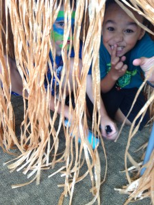 Kids playing hid and seek at the dentist office